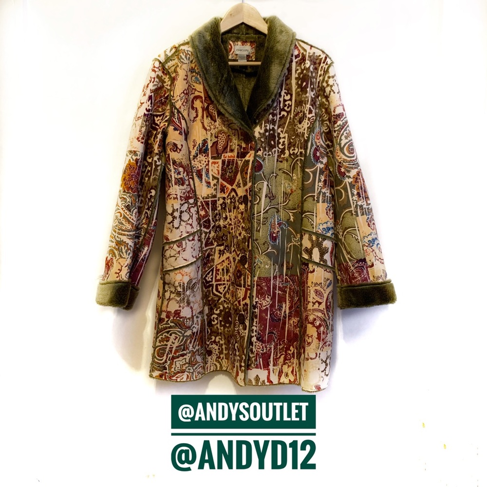 SOLD Chico’s Long Winter Printed Jacket Size 2